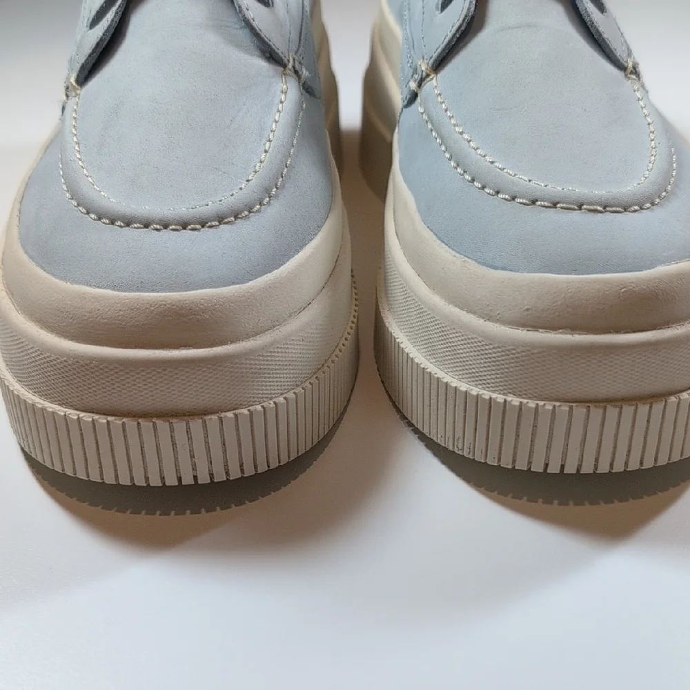 Sperry Women's Baby Blue Platform Leather Boat Shoes